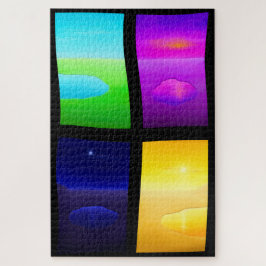 シュール絵画サンセット湖の海の風景 ジグソーパズル