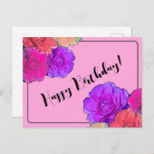 シュール花ハッピーバースデー ポストカード (正面/裏面)