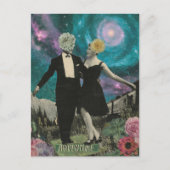 シュール踊りフラワーピープルアドベンチャーコラージュ ポストカード (正面)