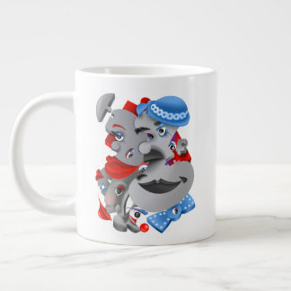 シュール顔はっきりしたと大芸術的きなコーヒーカップ ジャンボコーヒーマグカップ