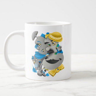 シュール顔はっきりしたと大芸術的きなコーヒーカップ ジャンボコーヒーマグカップ