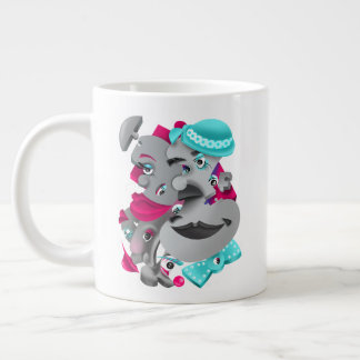 シュール顔はっきりしたと大芸術的きなコーヒーカップ ジャンボコーヒーマグカップ