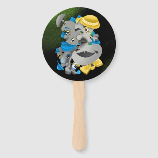 シュール顔&ジグソーパズルサマーファン ハンドファン (裏面)