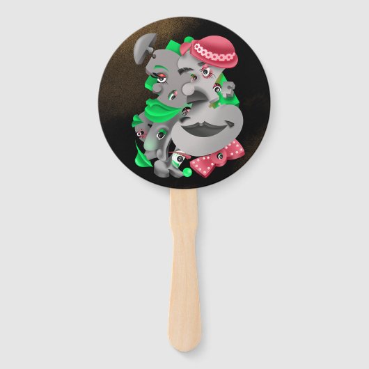 シュール顔&ジグソーパズルサマーファン ハンドファン (裏面)