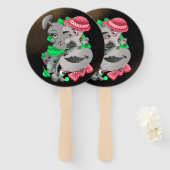 シュール顔&ジグソーパズルサマーファン ハンドファン (正面&裏面)