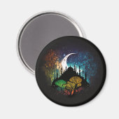 シュール鮮やかイスラムのマスキッドシルエットマグネット マグネット (正面/裏面)