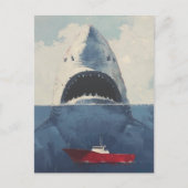 シュール・シャークとボート ポストカード (正面)