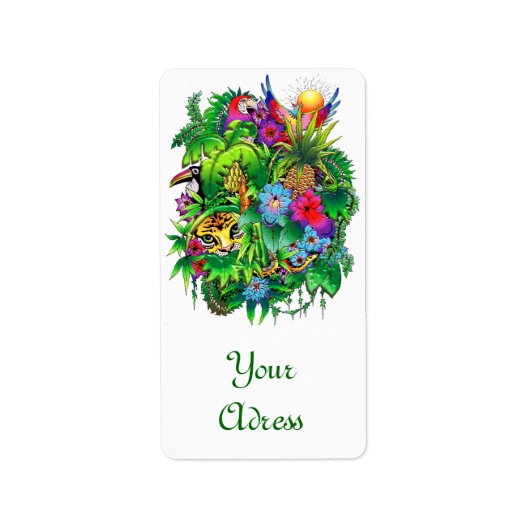 シュール・ジャングルに隠された野生動物 ラベル (正面)