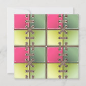 シューレースのピンクとグリーンのファッションアート (正面)