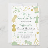 シュー励起裁縫誕生日 招待状 (正面)