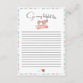 シュー多くの愛パステル水の色ステッチベビーシャワー アドバイスカード (正面)