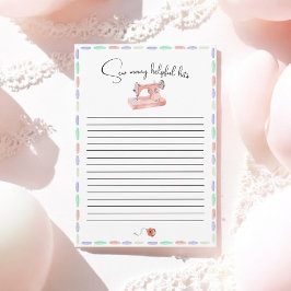 シュー多くの愛パステル水の色ステッチベビーシャワー アドバイスカード