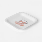 シュー多くの愛パステル水の色ステッチベビーシャワー ペーパープレート (傾斜あり)