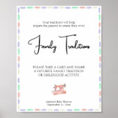 シュー多くの愛ピンクの水の色の家族の伝統 ポスター (正面)