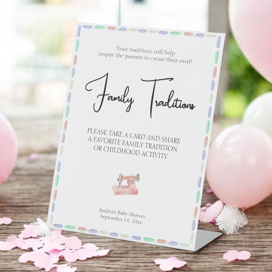 シュー多くの愛ピンクの水の色の家族の伝統 台座サイン