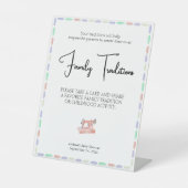 シュー多くの愛ピンクの水の色の家族の伝統 台座サイン (正面)