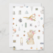 シュー興奮してる!裁縫をテーマにした誕生日パーティー 招待状 (裏面)