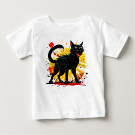 シュー鳴る防御性の黒猫 ベビーTシャツ