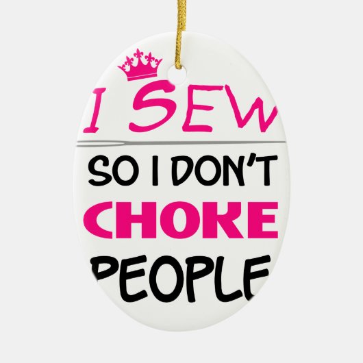 シュー、裁縫女性の愛 セラミックオーナメント (正面)