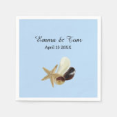 シユニークェル花束ビーチ結婚式沿岸 スタンダードカクテルナプキン (正面)