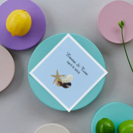 シユニークェル花束ビーチ結婚式沿岸 スタンダードカクテルナプキン