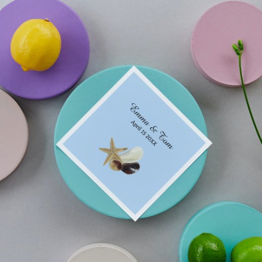 シユニークェル花束ビーチ結婚式沿岸 スタンダードカクテルナプキン