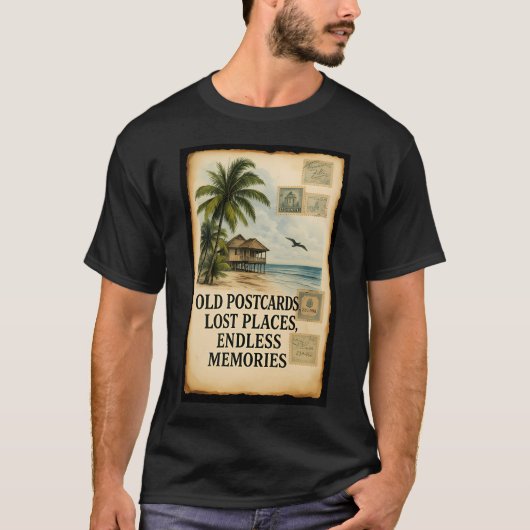 ショアの忘れヴィンテージポストカードの囁き Tシャツ (正面)