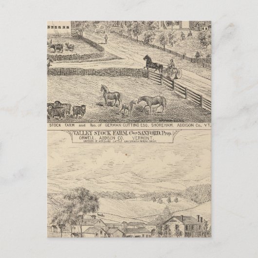 ショアハムに農場と住居を保管する ポストカード (正面)