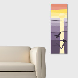 ショアベクターアートで紫色のオレンジ色の海鳥 ポスター