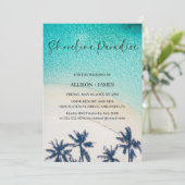 ショアラインパラダイスサマーブルー海ビーチ結婚式 招待状 (スタンド正面)