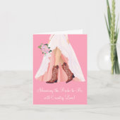 ショアリングカウボーイ結婚ブーツ&ズドレスブライダル カード (正面)