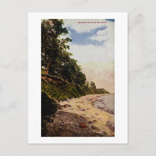 ショアーズオブミシガン湖ヴィンテージはがき ポストカード (正面)