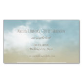 ショア海ビーチ結婚式で日付を保存 マグネット名刺 (正面)