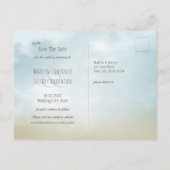 ショア海ビーチ結婚式で日付を保存 案内ポストカード (裏面)