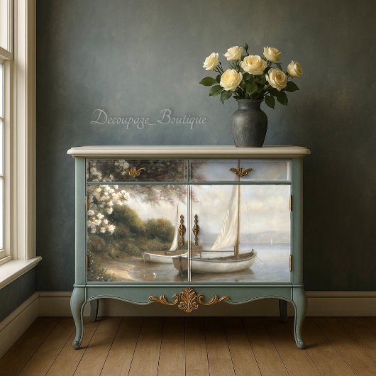 ショア・デコパージュの帆船 薄葉紙