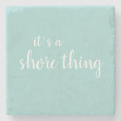 ショア・モノ・ビーチターコイズ ストーンコースター (正面)