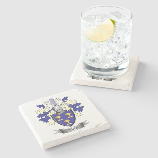 ショウの家紋の紋章付き外衣 ストーンコースター (横)