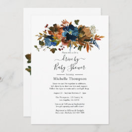 ショウガとネイビーのフローラをシャワーでドライブ 招待状