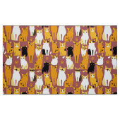 ショウガと黒猫と白猫の柄 ファブリック (ファットクウォーター)