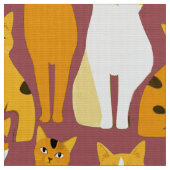 ショウガと黒猫と白猫の柄 ファブリック (クローズアップ)