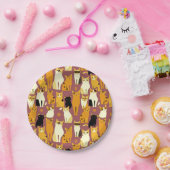 ショウガと黒猫と白猫の柄 ペーパープレート (パーティー)