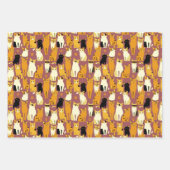 ショウガと黒猫と白猫の柄 ラッピングペーパーシート (正面)