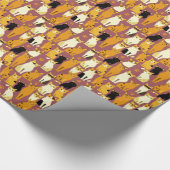 ショウガと黒猫と白猫の柄 ラッピングペーパー (角)