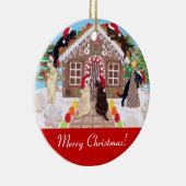 ショウガのパンの家のラブラドールの絵を描くこと セラミックオーナメント (右)