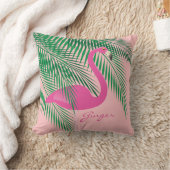 ショウガの珊瑚のフラミンゴの枕 クッション (ブランケット)