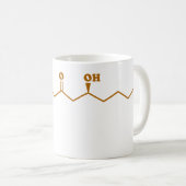 ショウガのGingerolの分子の化学式 コーヒーマグカップ (正面右)