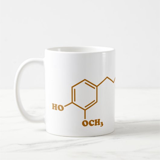 ショウガのGingerolの分子の化学式 コーヒーマグカップ (左)