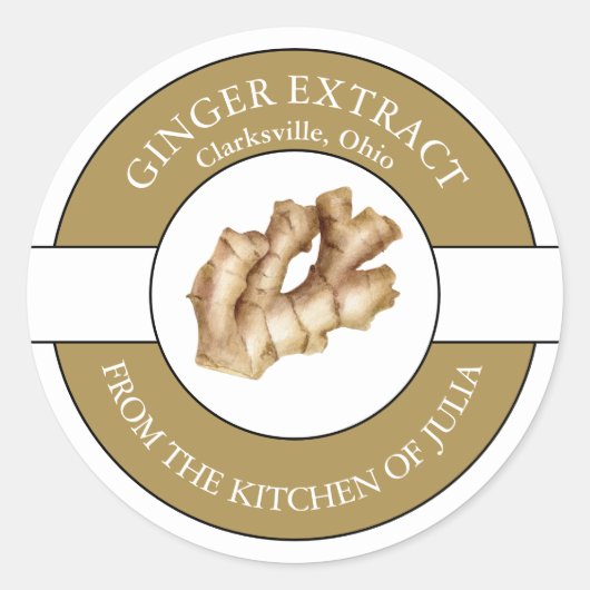 ショウガ抽出ラベル ラウンドシール (正面)