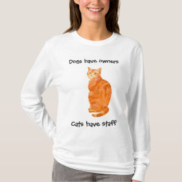 ショウガ猫の女性長袖のTシャツ Tシャツ