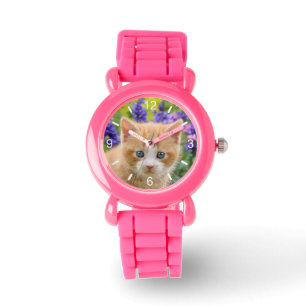 ショウガ猫の子ネコの写真のStrapwatchのかわいい目盛板 腕時計